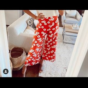 Flared Poppy Patterned Pants